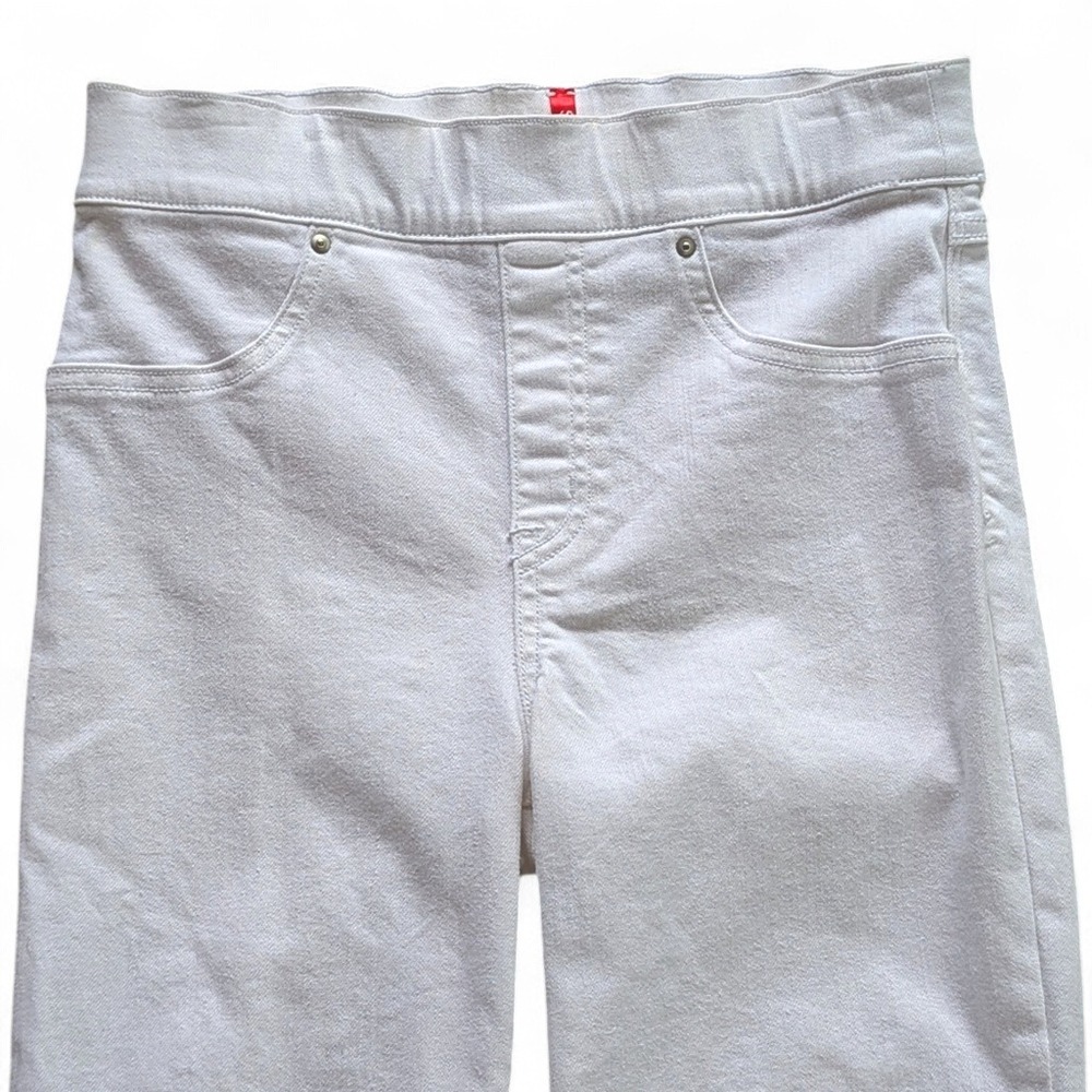 SPANX Cropped Flare Denim Jeans White Pull On High Rise Sz S - Picture 11 of 12